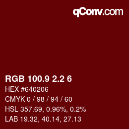 Color code: RGB 100.9 2.2 6 | qconv.com
