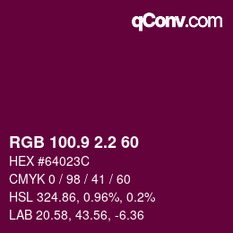 カラーコード: RGB 100.9 2.2 60 | qconv.com