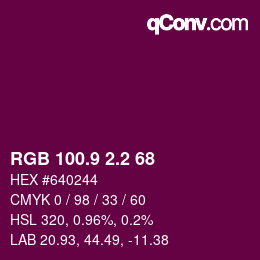 カラーコード: RGB 100.9 2.2 68 | qconv.com