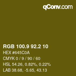 カラーコード: RGB 100.9 92.2 10 | qconv.com
