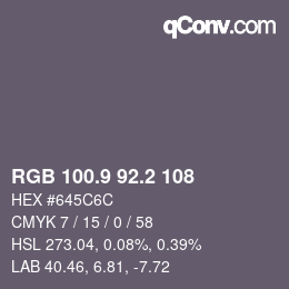 Color code: RGB 100.9 92.2 108 | qconv.com