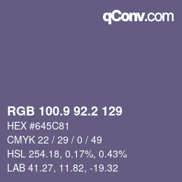 Color code: RGB 100.9 92.2 129 | qconv.com