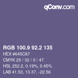 Color code: RGB 100.9 92.2 135 | qconv.com