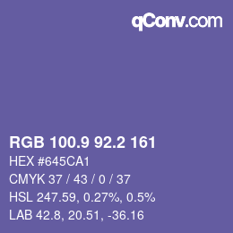 Color code: RGB 100.9 92.2 161 | qconv.com