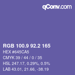 Color code: RGB 100.9 92.2 165 | qconv.com