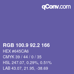 Color code: RGB 100.9 92.2 166 | qconv.com