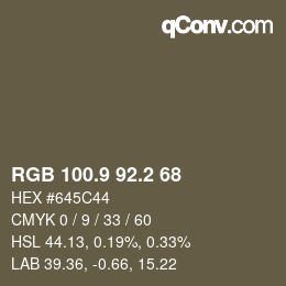 Color code: RGB 100.9 92.2 68 | qconv.com