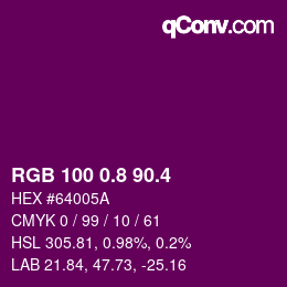 カラーコード: RGB 100 0.8 90.4 | qconv.com