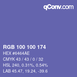 Color code: RGB 100 100 174 | qconv.com