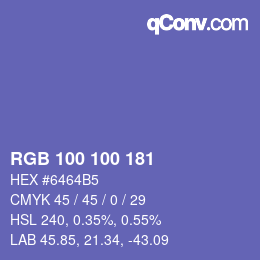 Color code: RGB 100 100 181 | qconv.com