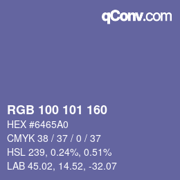 Color code: RGB 100 101 160 | qconv.com