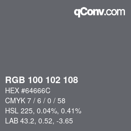 Color code: RGB 100 102 108 | qconv.com