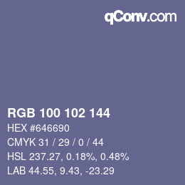 Color code: RGB 100 102 144 | qconv.com