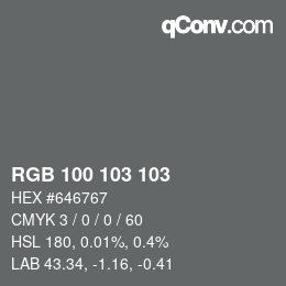 Color code: RGB 100 103 103 | qconv.com