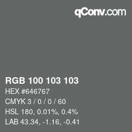 カラーコード: RGB 100 103 103 | qconv.com