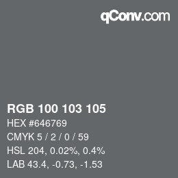 カラーコード: RGB 100 103 105 | qconv.com