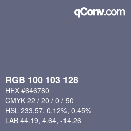 Color code: RGB 100 103 128 | qconv.com