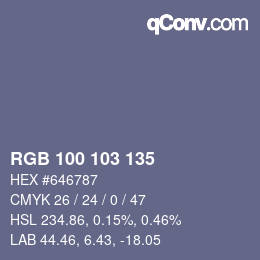 Color code: RGB 100 103 135 | qconv.com