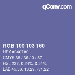 カラーコード: RGB 100 103 160 | qconv.com