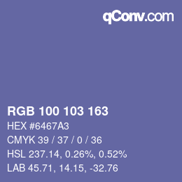 Color code: RGB 100 103 163 | qconv.com