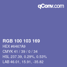 カラーコード: RGB 100 103 169 | qconv.com