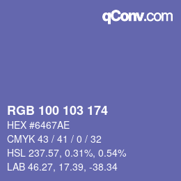 Color code: RGB 100 103 174 | qconv.com