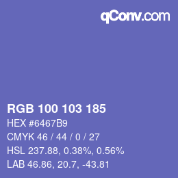 Color code: RGB 100 103 185 | qconv.com