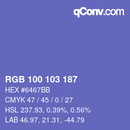 Color code: RGB 100 103 187 | qconv.com