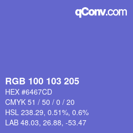 Color code: RGB 100 103 205 | qconv.com