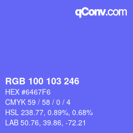 Color code: RGB 100 103 246 | qconv.com