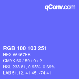 Color code: RGB 100 103 251 | qconv.com