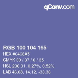Farbcode: RGB 100 104 165 | qconv.com