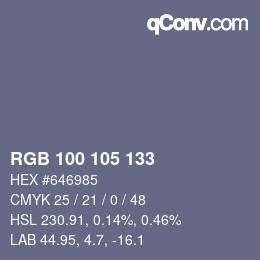 Color code: RGB 100 105 133 | qconv.com