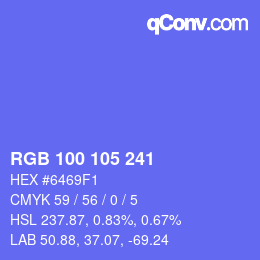 Color code: RGB 100 105 241 | qconv.com
