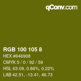 Color code: RGB 100 105 8 | qconv.com