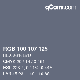 Color code: RGB 100 107 125 | qconv.com