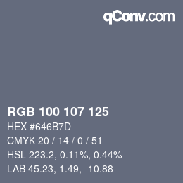 颜色代码: RGB 100 107 125 | qconv.com