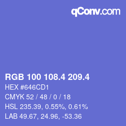 カラーコード: RGB 100 108.4 209.4 | qconv.com