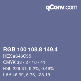 カラーコード: RGB 100 108.8 149.4 | qconv.com