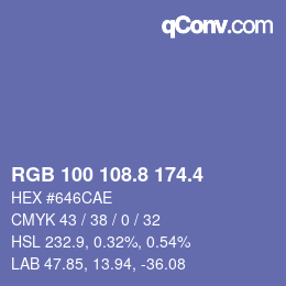 カラーコード: RGB 100 108.8 174.4 | qconv.com