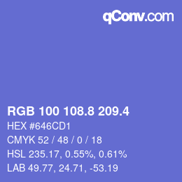 カラーコード: RGB 100 108.8 209.4 | qconv.com