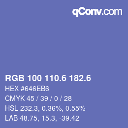 カラーコード: RGB 100 110.6 182.6 | qconv.com