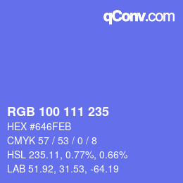 Color code: RGB 100 111 235 | qconv.com