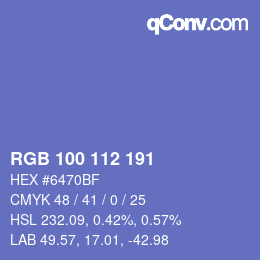 Color code: RGB 100 112 191 | qconv.com