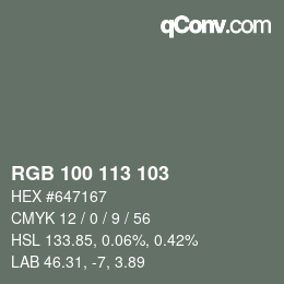 カラーコード: RGB 100 113 103 | qconv.com