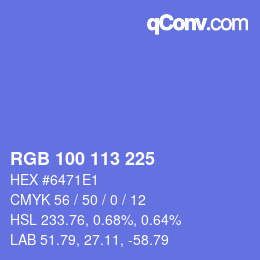 Farbcode: RGB 100 113 225 | qconv.com