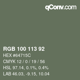 カラーコード: RGB 100 113 92 | qconv.com