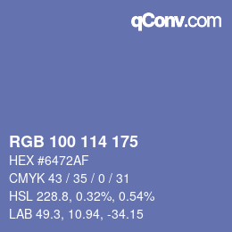 Color code: RGB 100 114 175 | qconv.com