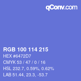 Color code: RGB 100 114 215 | qconv.com