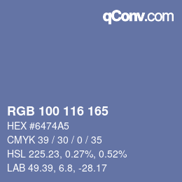 カラーコード: RGB 100 116 165 | qconv.com